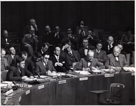 U.N. Delegate Sir Alexander Cadogan of Great Britain Offers Arms Embargo, United Nations, Lake Success, New York, USA, May 27, 1948