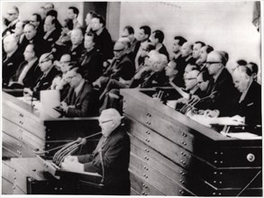 West German Chancellor Ludwig Erhard Speaking to Parliament, Bonn, West Germany, November 10, 1965