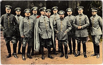 German General Alexander von Kluck (center) and his Staff, WWI, Portrait, Postcard, circa 1914