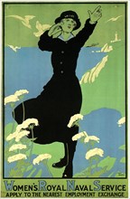 Women's Royal Naval Service,  WWI Recruitment Poster, circa 1916