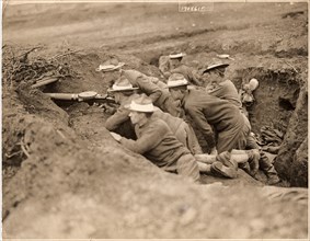 U.S. Troops in Trench, WWI, circa 1918