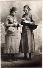 Two Women in Uniform, WWI, Portrait, circa 1917
