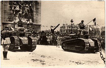 Victory Parade, "Fetes de la Victorie, 14 Juillet 1919", Paris, France, circa 1914, Postcard