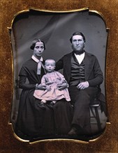 Family Portrait, Parents with one Child, Daguerreotype, circa 1850's