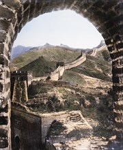 Great Wall of China, Hand-Colored Photograph, circa 1930