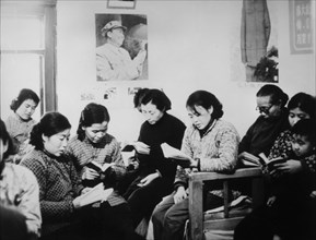 Chinese Housewives' Study Group Reading the Writings of Chairman Mao Zedong, Shenyang, China, 1969