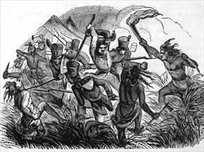 Battle of Tippecanoe, November 7, 1811, Engraving circa 1849