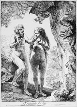 Adam and Eve, Engraving by Rembrandt, 1633