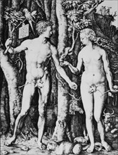 Adam and Eve, "The Fall of Man", Engraving by Albrecht Durer, 1504