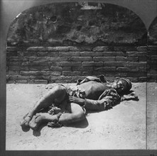 A Beggar awaiting Death, Beijing, China, Single Image of Stereo Card, 1901