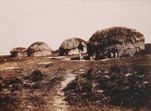 Zulu Village, Africa, circa 1890