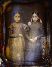 Two Young Girls, Portrait, Daguerreotype, Circa 1850's