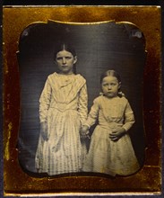 Two Young Girls Holding Hands, Portrait, Daguerreotype, Circa 1850's