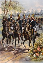 Royal Bavarian 2nd Field Artillery Regiment on the March, Chromolithograph, 1899