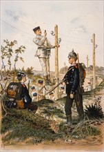 German 1st and 2nd Railway Troops Regiments, Chromolithograph, 1899