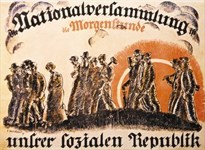 Poster in Support of the National Assembly Elections, "Dawn of our Social Republic" , Germany, 1919