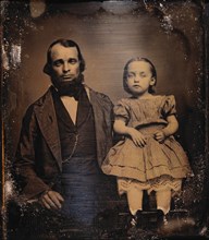 Father and Young Daughter, Portrait, Daguerreotype, circa 1850's