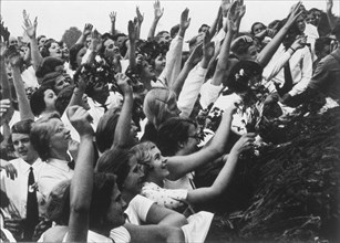 Crowd of Women Cheering Adolf Hitler, Germany, 1934