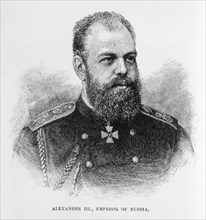 Alexander III (1845-1894), Emperor of Russia, 1881-1894), Portrait, Engraving, 1886