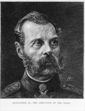 Alexander II (1818-1881), Emperor of Russia 1855-1881, Portrait, Engraving, 1886