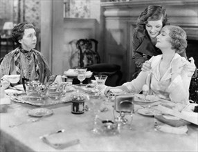 Elizabeth Patterson, Katharine Hepburn, Billie Burke, on-set of the Film, "A Bill of Divorcement", 1932
