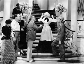 Isabel Jewell, Ted Healy, Louise Beavers, Una Merkel, Frank Morgan, Jean Harlow, Lee Tracy, on-set of the Film, "Bombshell", 1933
