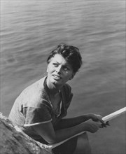 Sophia Loren, on-set of the Film, "Boy on a Dolphin", 20th Century Fox Film Corp., 1957