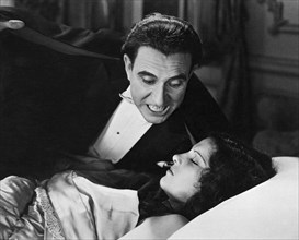 Carlos Villarias, Lupita Tovar, on-set of the Spanish-Language Film, "Dracula", 1931