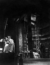 Colin Clive, Dwight Frye, on-set of the Film, "Frankenstein", 1931