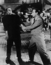 Bela Lugosi, Lon Chaney, Jr., on-set of the Film, "Frankenstein Meets the Wolf Man", 1943
