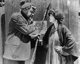 Gibson Gowland, ZaSu Pitts, on-set of the Silent Film, "Greed", 1924