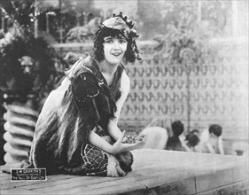 Constance Talmadge, on-set of the Silent Film, "Intolerance", 1916