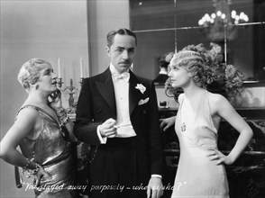 Olive Tell, William Powell, Carole Lombard, on-set of the Film, "Ladies' Man", 1931