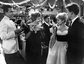 James Mason, Shelley Winters, Sue Lyon, on-set of the Film, "Lolita", 1962