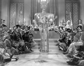 Myrna Loy (center), on-set of the Film, "The Mask of Fu Manchu", 1932