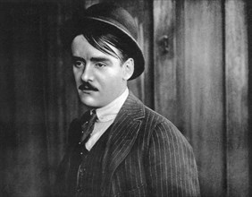 Robert Harron, on-set of the silent film, "Intolerance", 1916