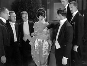 Mabel Normand (Center), on-set of the Silent Film "The Slim Princess", 1920