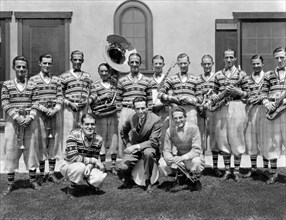 Harold Lloyd, (center), with Fred Waring's Pennsylvanians, Portrait, circa 1920's