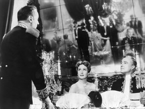 Charles Boyer, Danielle Darrieux, Vittorio De Sica, on-set of the Film "The Earrings of Madame De…" 1953