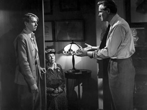 Claude Jarman, Jr., Elizabeth Patterson, David Brian, on-set of the Film "Intruder in the Dust", 1949