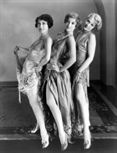 Dorothy Sebastian, Joan Crawford, Anita Page, on-set of the Silent Film "Our Dancing Daughters", 1928