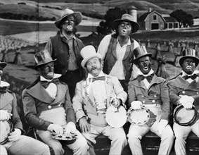 Minstrel Performers, most in Blackface, onset of the Film "Sierra Passage", 1951