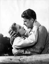 Alexis Smith, Ronald Reagan, on-set of the Film "Stallion Road", 1947