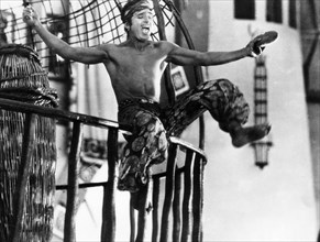 Douglas Fairbanks, on-set of the Silent Film "The Thief of Baghdad", 1924