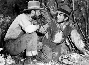 Tim Holt, Humphrey Bogart, on-set of the Film "The Treasure of the Sierra Madre", 1948