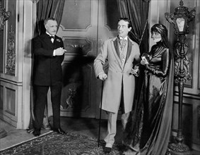 Lewis Stone, (left), Barbara La Marr, on-set of the Silent Film "Trifling Women", 1922