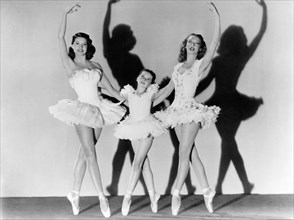 Cyd Charisse, Margaret O'Brien, Karin Booth, on-set of the Film "The Unfinished Dance", 1947