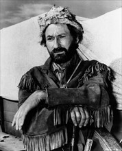 Arthur Hunnicutt, as Davy Crockett, on-set of the Film "the Last Command", 1955