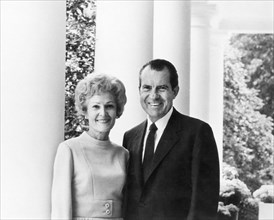 U.S. President Richard Nixon and his wife, Pat, Portrait at White House, Washington, DC, 1969