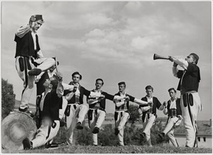 National Folk Ballet Performing Teskoto, Macedonian Folk Dance, Yugoslavia, circa 1955